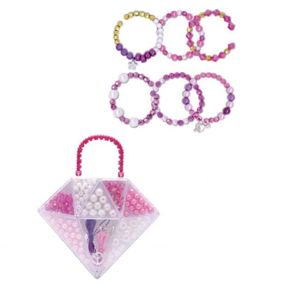 Conjunto para Criar Pulseiras com Missangas Caixa Coração/Diamante - Image 2