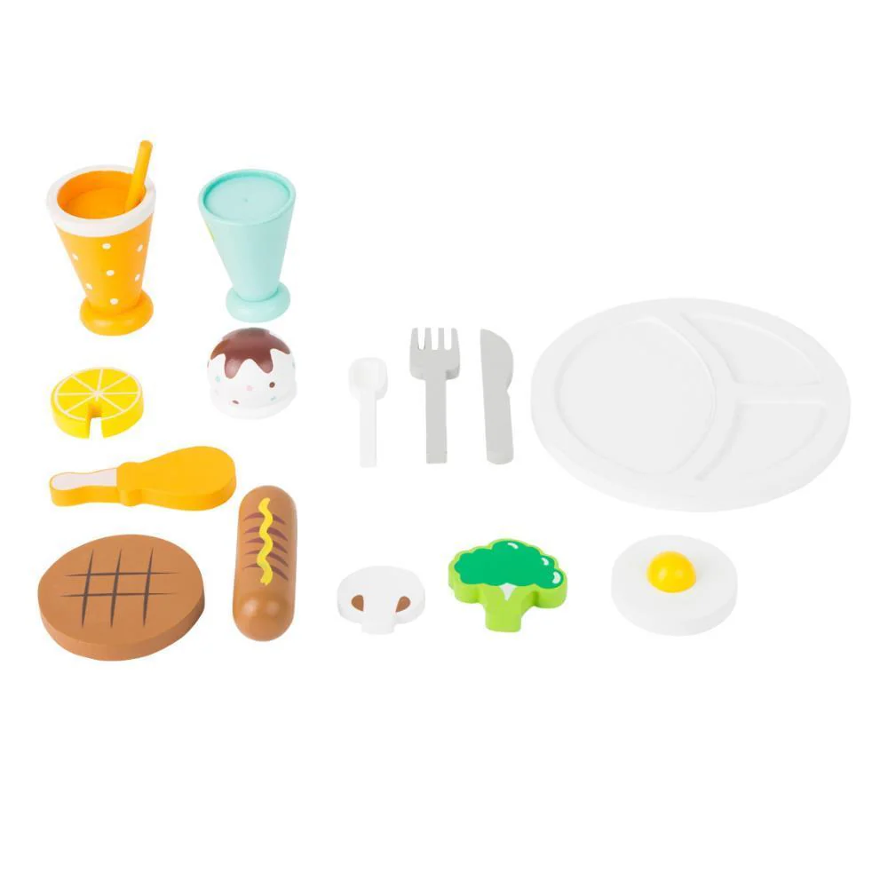 Conjunto Refeição Small Foot com Bebida e Gelado em Madeira 14 Peças - Image 2