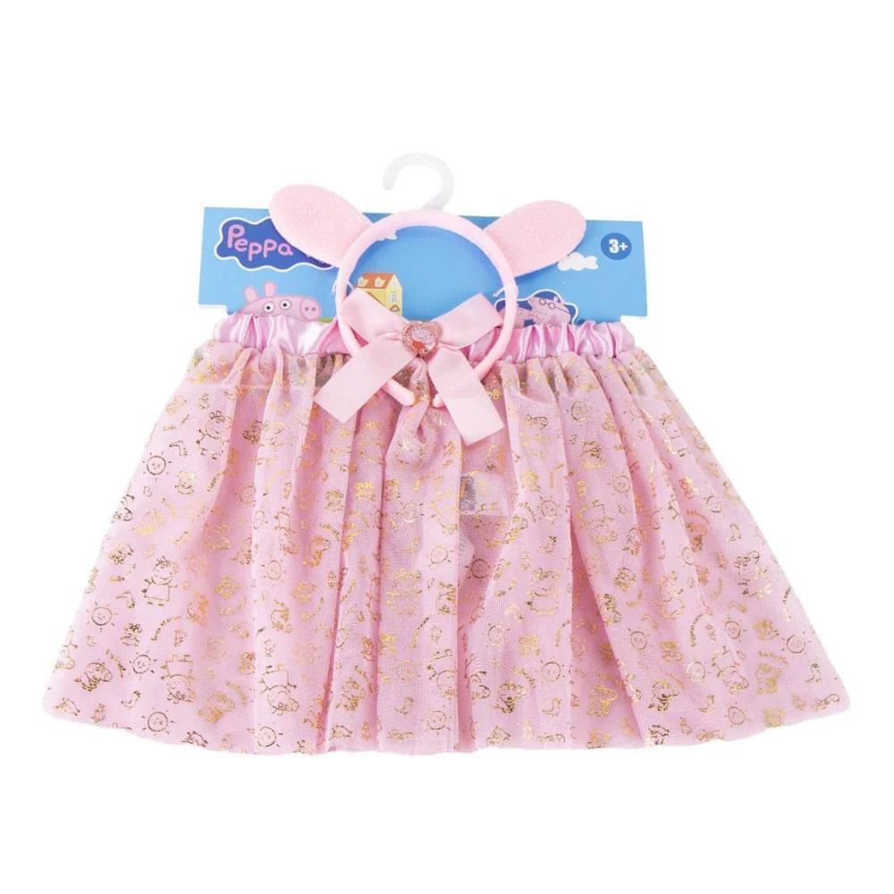 Conjunto Saia e Bandolete Peppa Pig