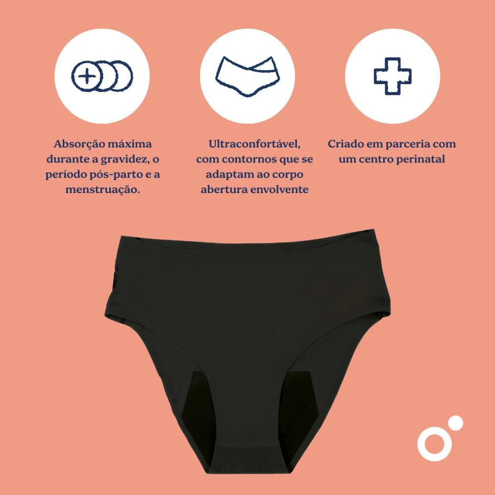 Cuecas Menstruais e PósParto Doomoo Flowly Black T1 (XS-M) - Image 3