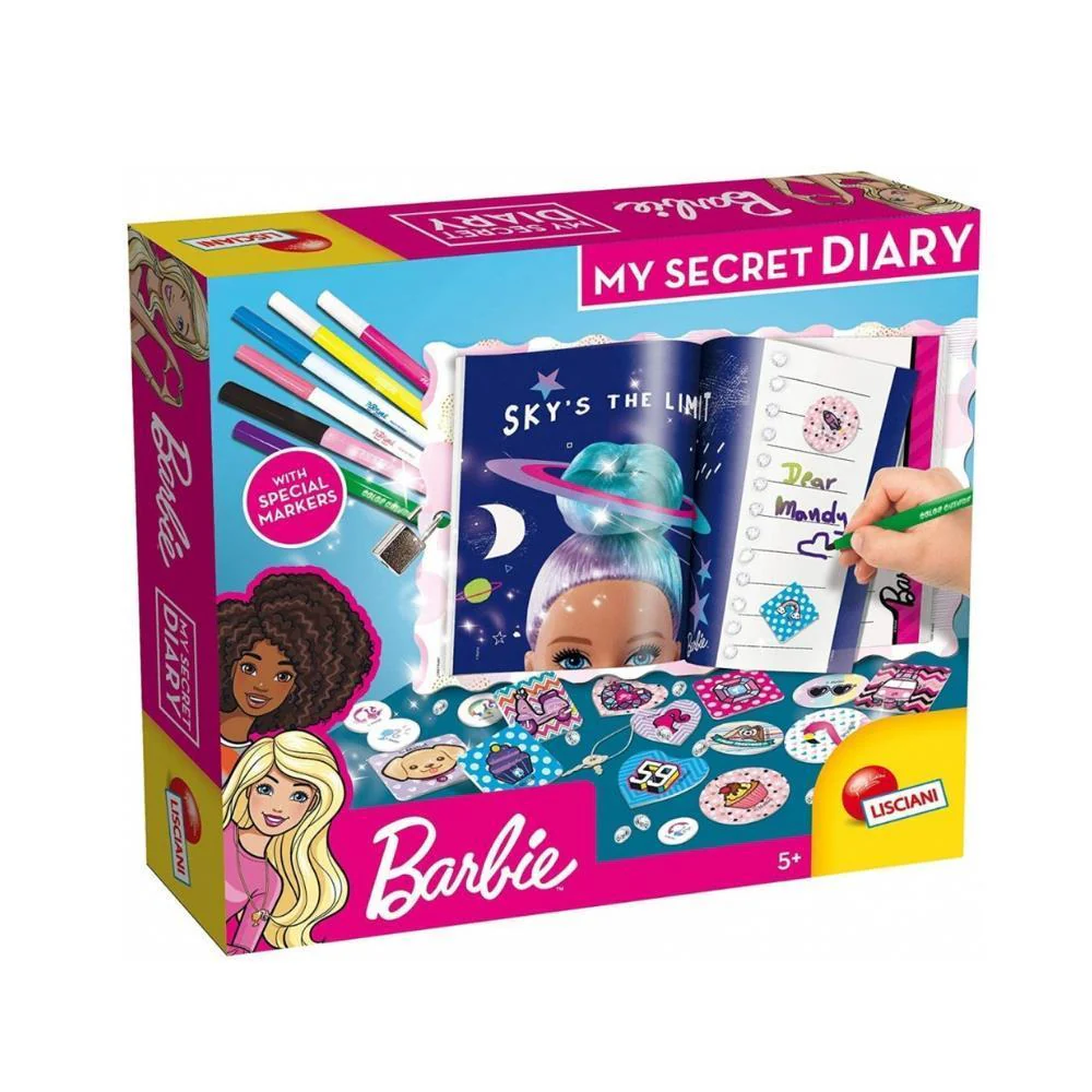 Diário Secreto Barbie com Marcadores e Autocolantes
