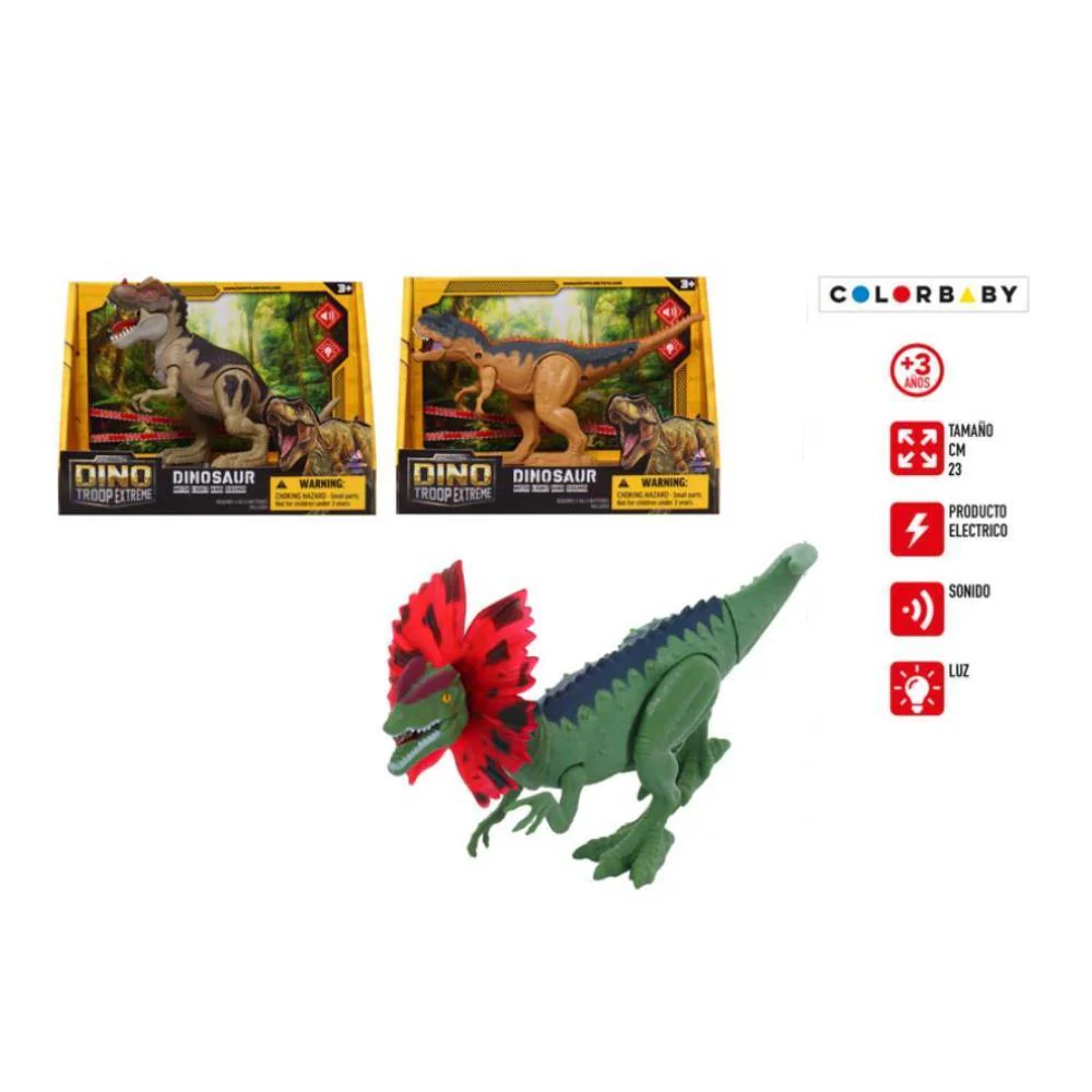 Dinossauro Dino Troop Extreme com Luz e Som 23 cm