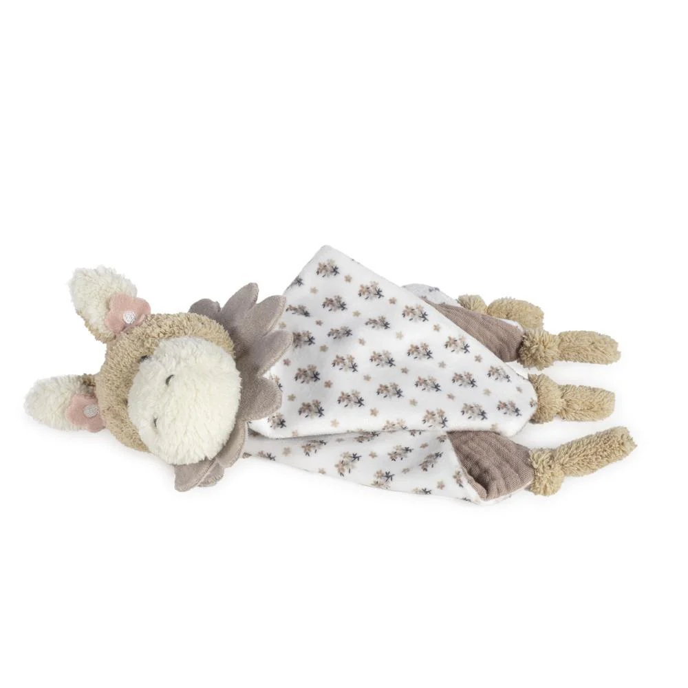 Doudou Walking Mum Donkey Botton Flowers 25x25cm - Image 2