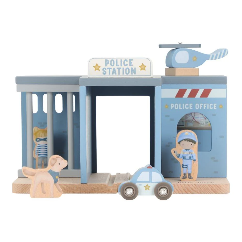 Esquadra de Polícia com 5 Figuras em Madeira Little Dutch Blue - Image 3