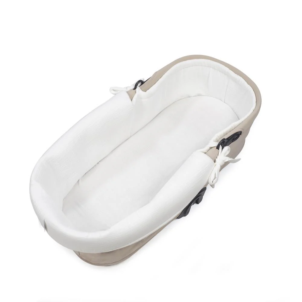 Forra/Protetor com Atilho Dual e Lençol Pasito a Pasito Little Bloom White