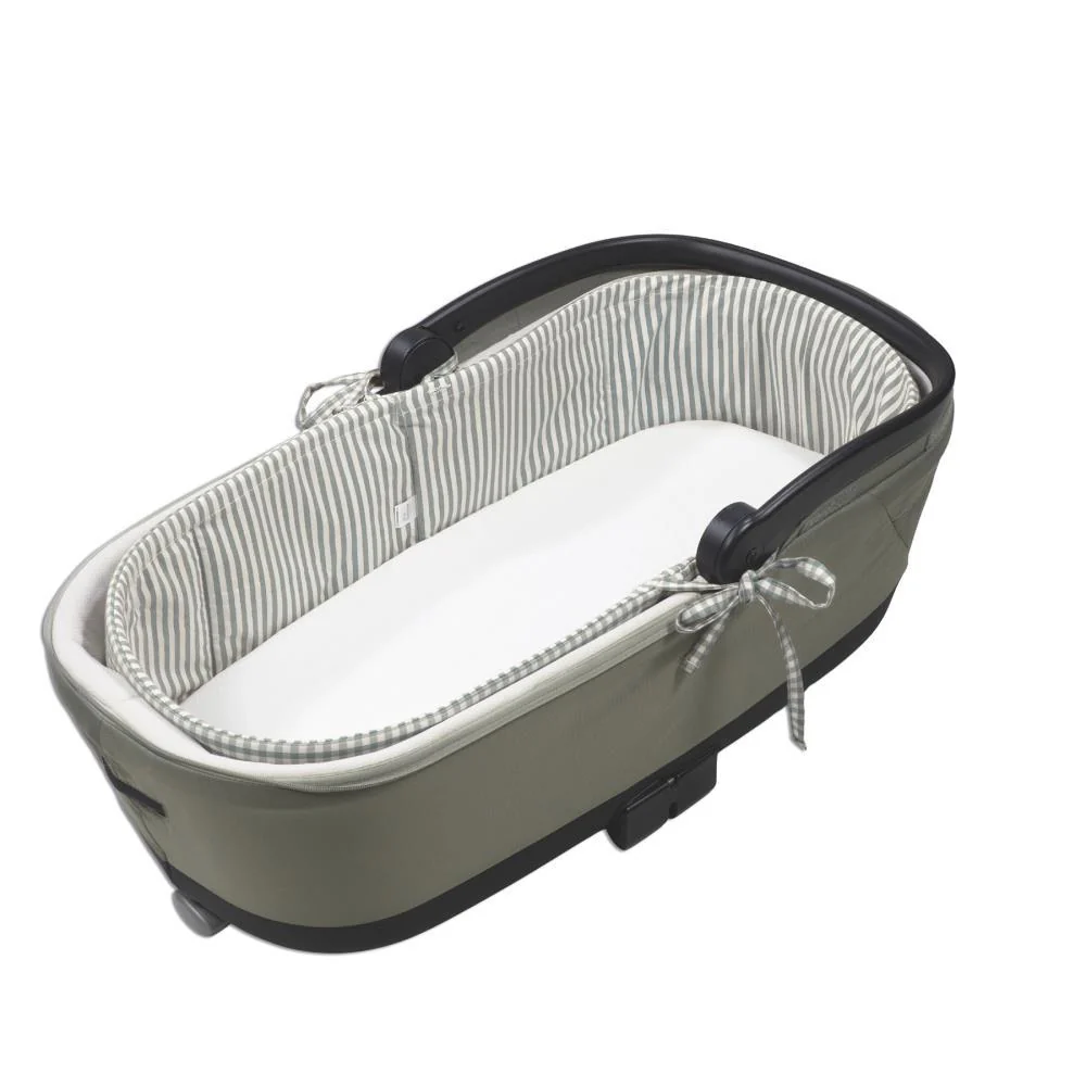 Forra/Protetor com Atilho e Varas e Lençol para Alcofa Walking Mum Praliné Vichy/Strips Matcha