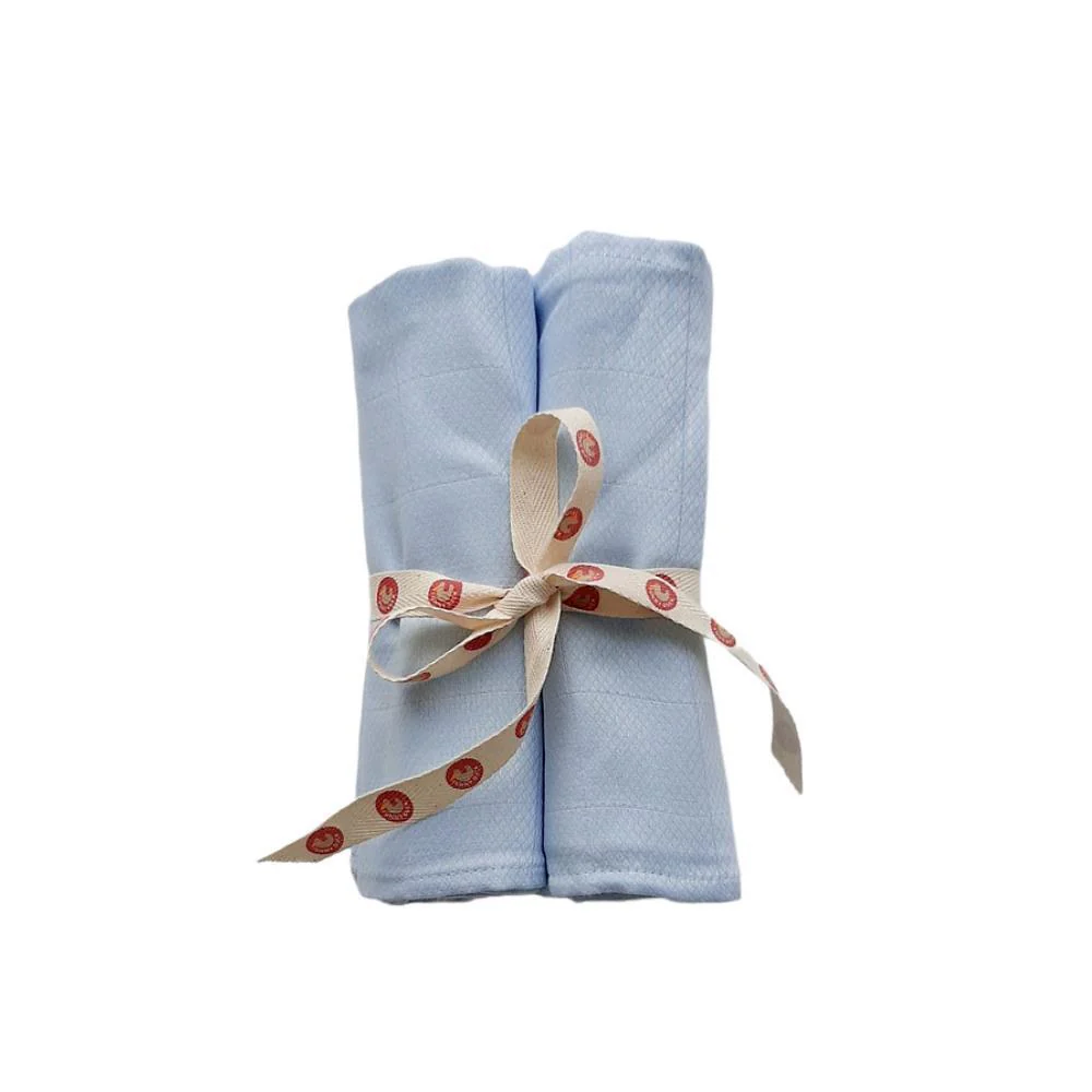 Pack 2 Fraldas/Musselinas Funny Duck em Algodão Azul 70x70 cm