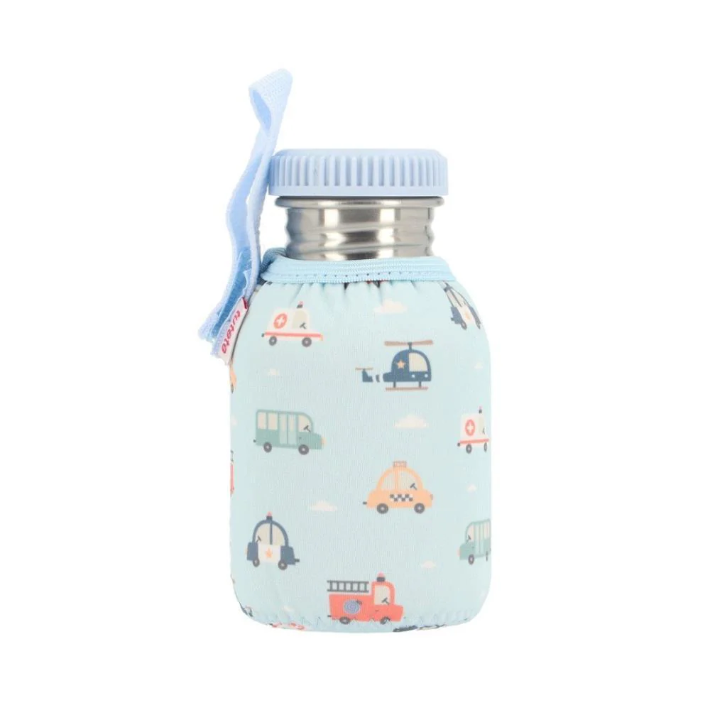Garrafa em Inox com Forra Neoprene Tutete City Cars 350ml