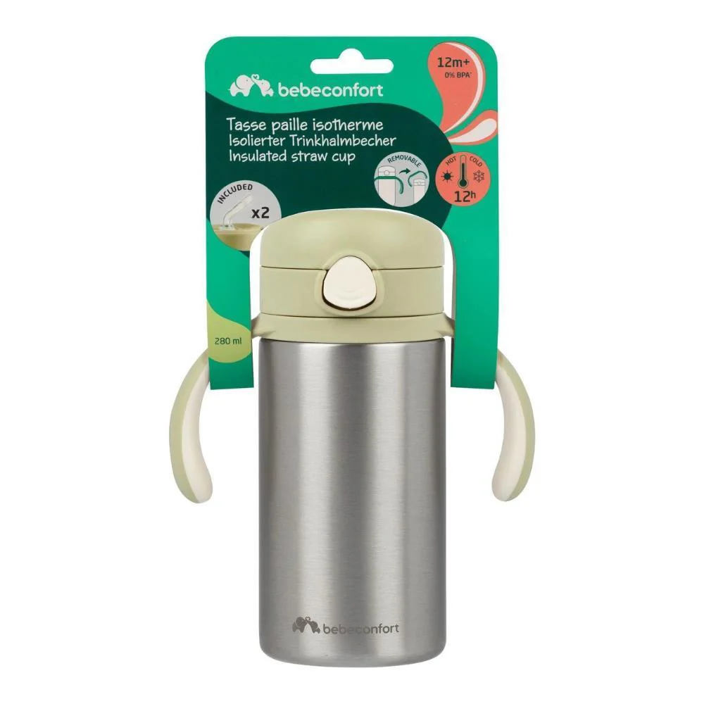 Garrafa Térmica com Asas e Palhinha Bebeconfort Nomad Sand 280ml - Image 4