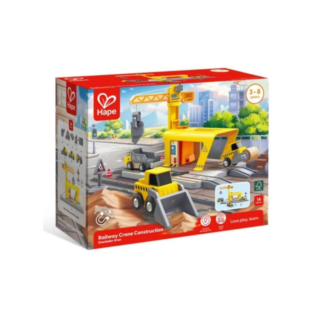 Grua e Veículos de Construção Hape 14 Peças - Image 6