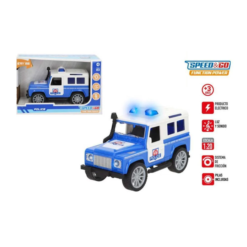 Jipe da Polícia Speed & Go com Sistema de Fricção, Luz e Som 1:20 - Image 2