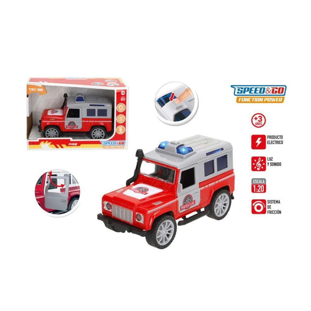 Jipe de Resgate Speed & Go com Sistema de Fricção, Luz e Som 1:20 - Image 2