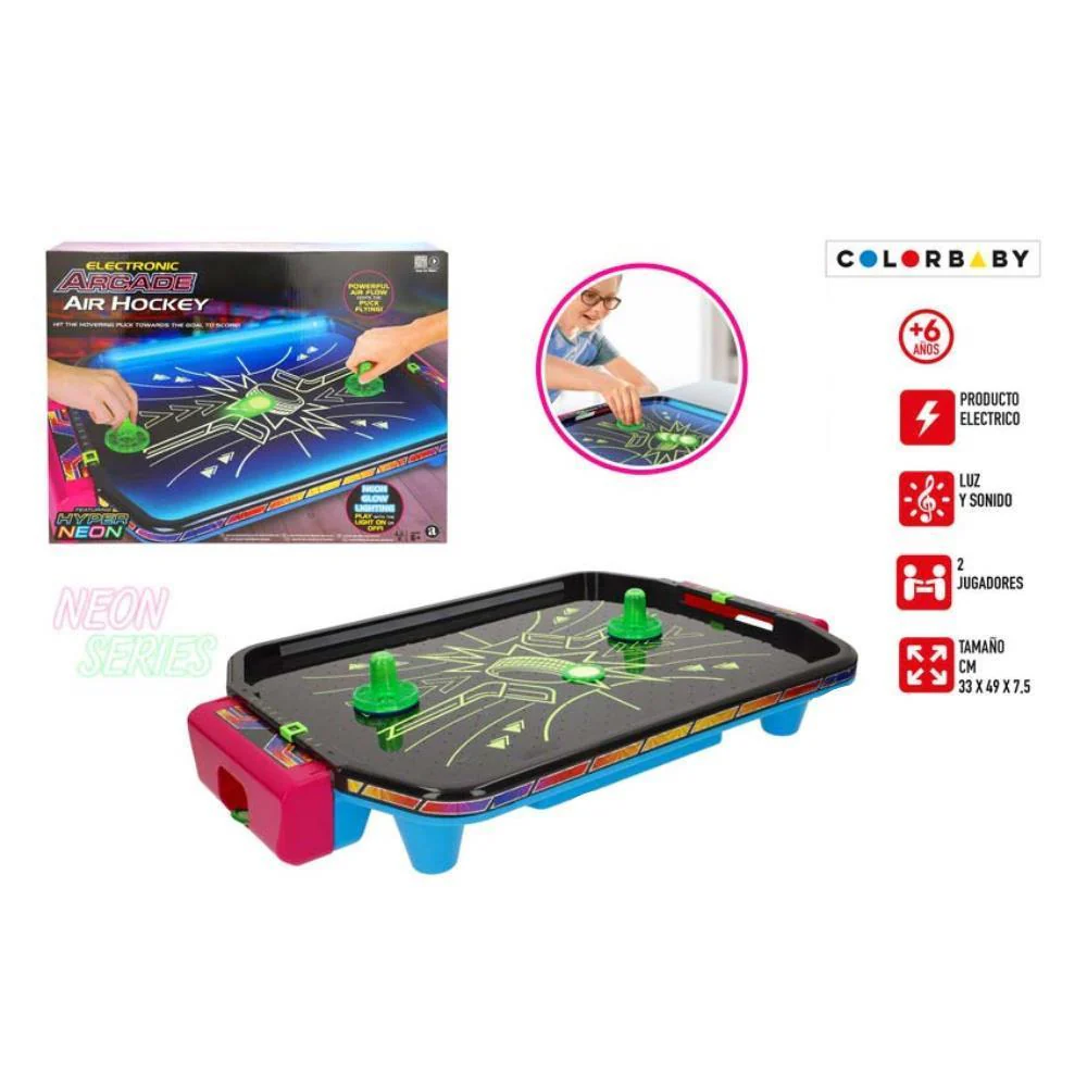 Jogo de Mesa Eletrónico Ambassador Arcade Air Hockey Neon 49 cm - Image 2