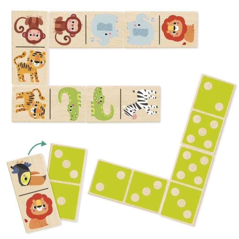 Jogo Dominó Animais Selva em Madeira 28 Peças - Image 3