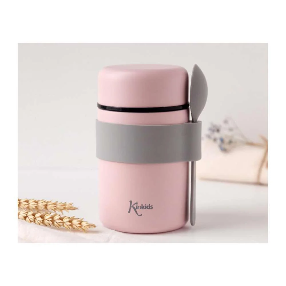 Termo para Sólidos em Inox com Colher Rosa - Image 2
