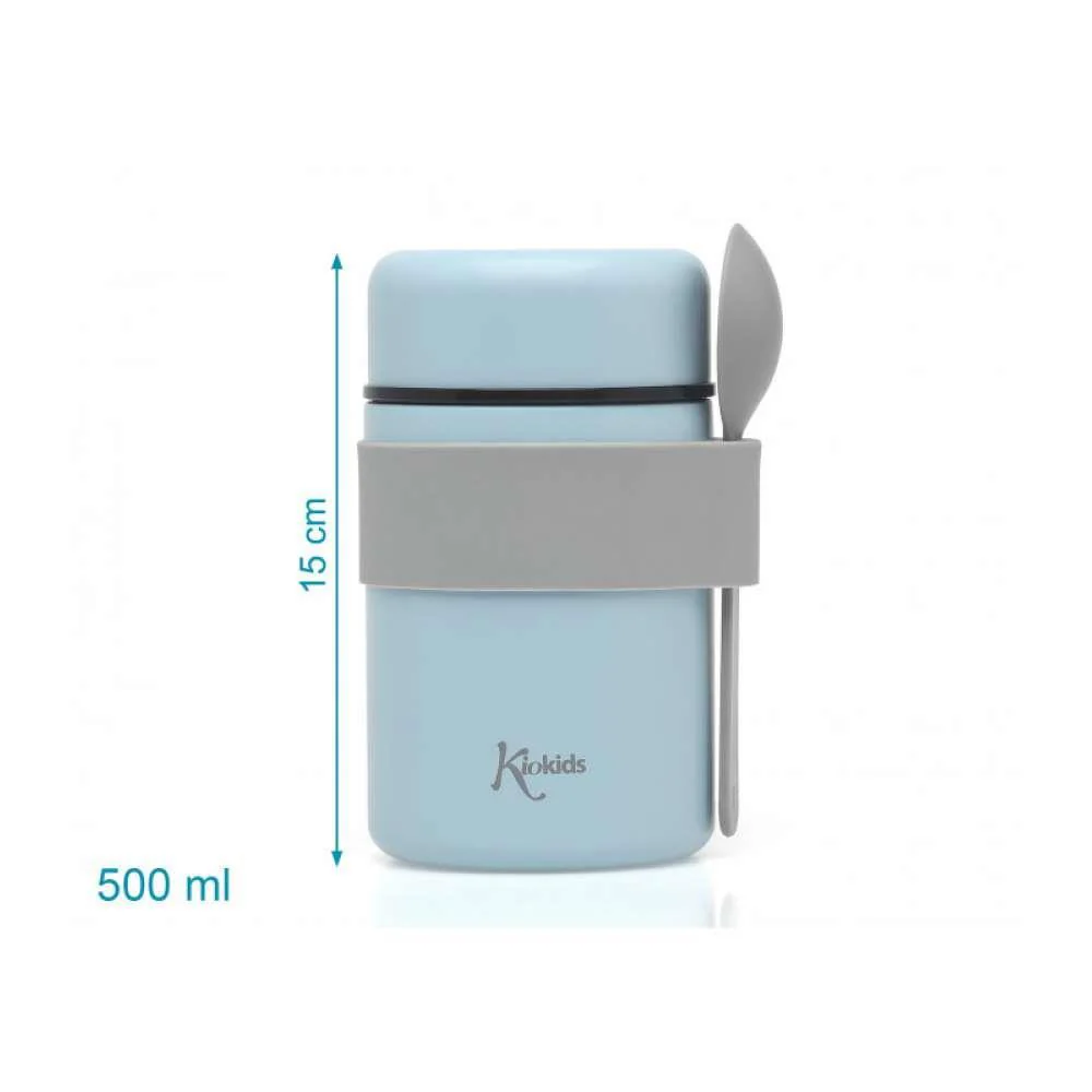 Termo para Sólidos em Inox com Colher Kiokids Azul - Image 5