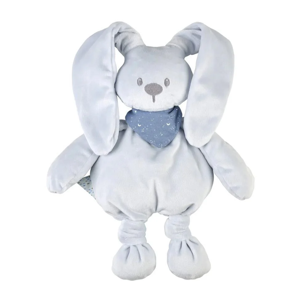Peluche Nattou Lapidou Coelho Azul com Lenço que Brilha no Escuro