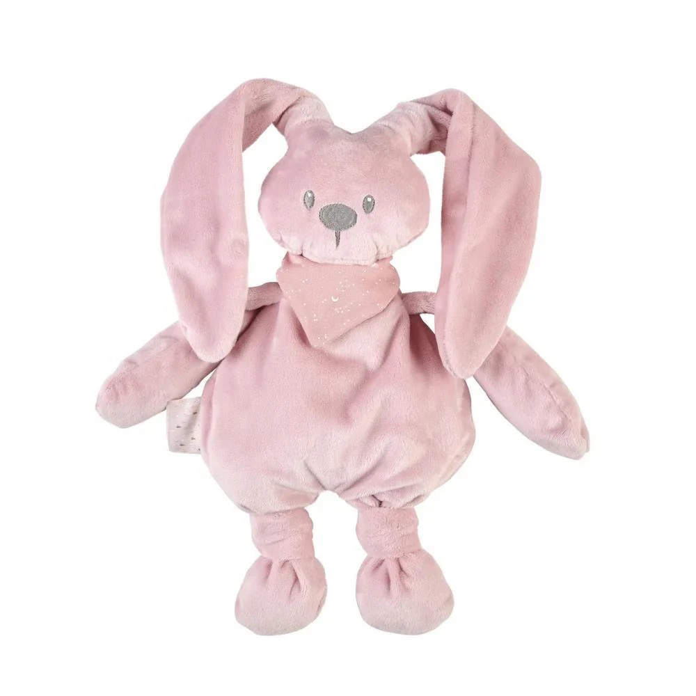 Peluche Nattou Lapidou Coelho Rosa Velho com Lenço que Brilha no Escuro