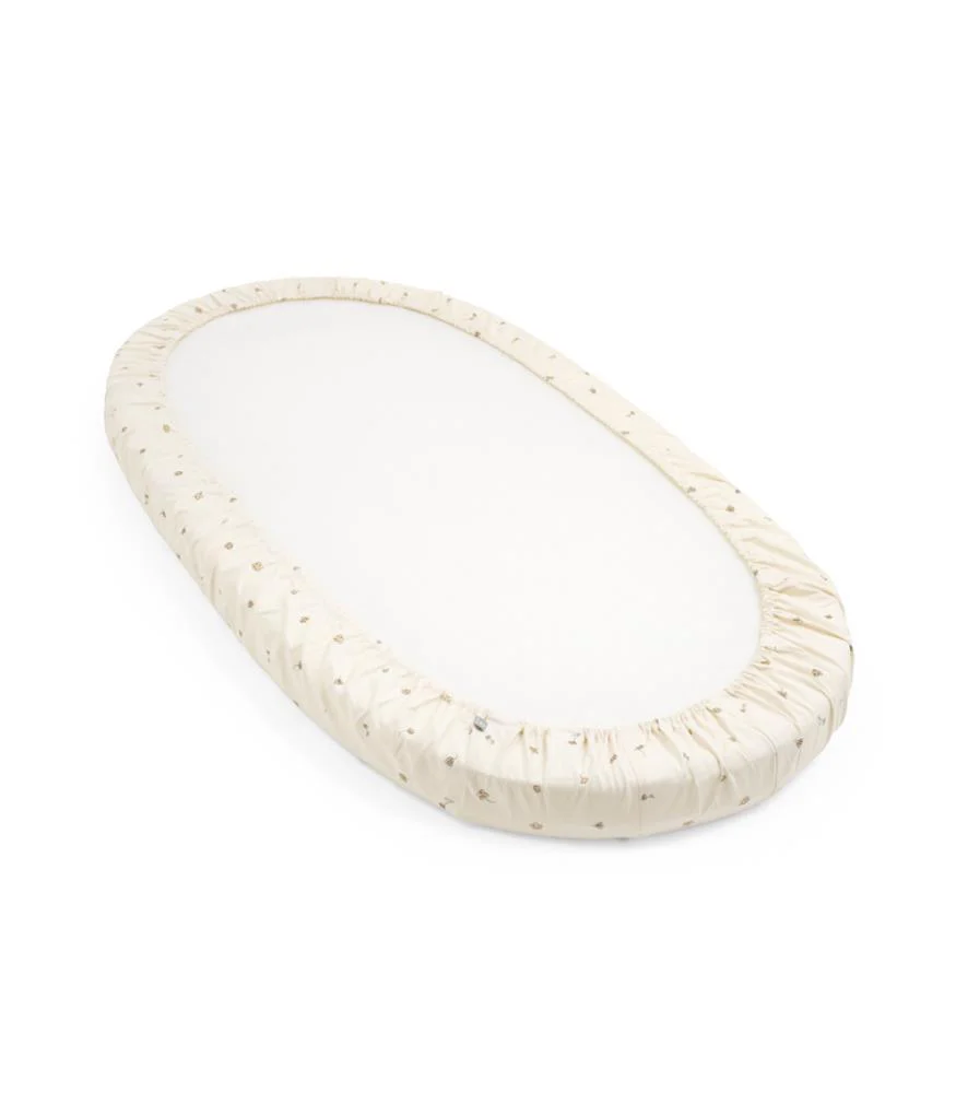 Lençol Ajustável para Cama Stokke Sleepi V3 Flower Ecru - Image 2