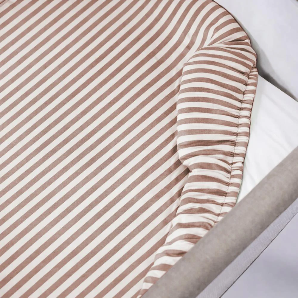 Lençol Ajustável Walking Mum Praliné Strips Moka para Berço/Cama 90x50cm - Image 2