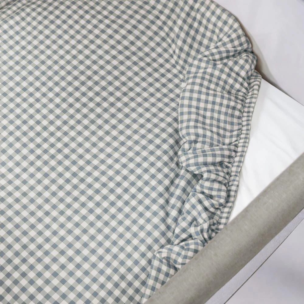 Lençol Ajustável Walking Mum Praliné Vichy Matcha para Berço/Cama 90x50cm - Image 2