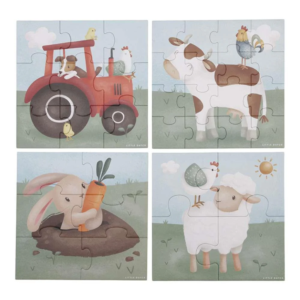 4 Puzzles com 4-16 Peças Little Dutch Little Farm - Image 2