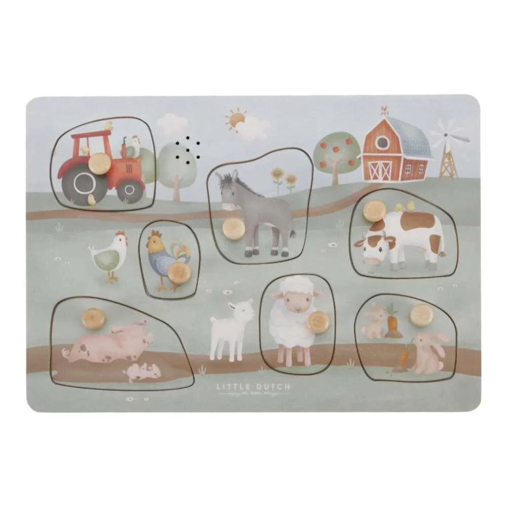Puzzle com Som em Madeira Little Dutch Little Farm