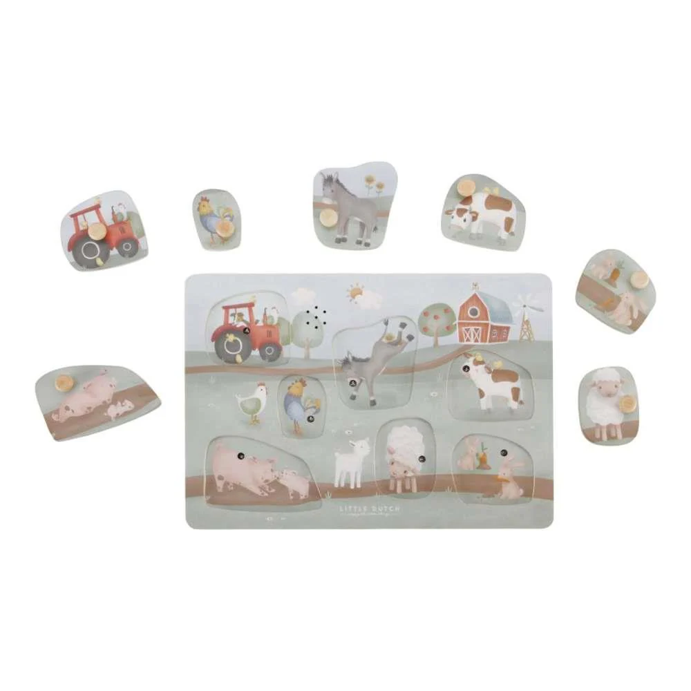 Puzzle com Som em Madeira Little Dutch Little Farm - Image 2