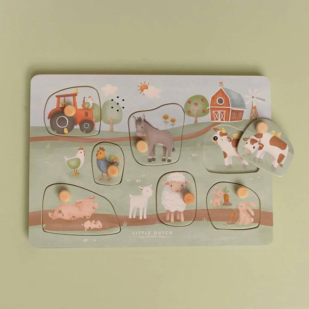 Puzzle com Som em Madeira Little Dutch Little Farm - Image 5