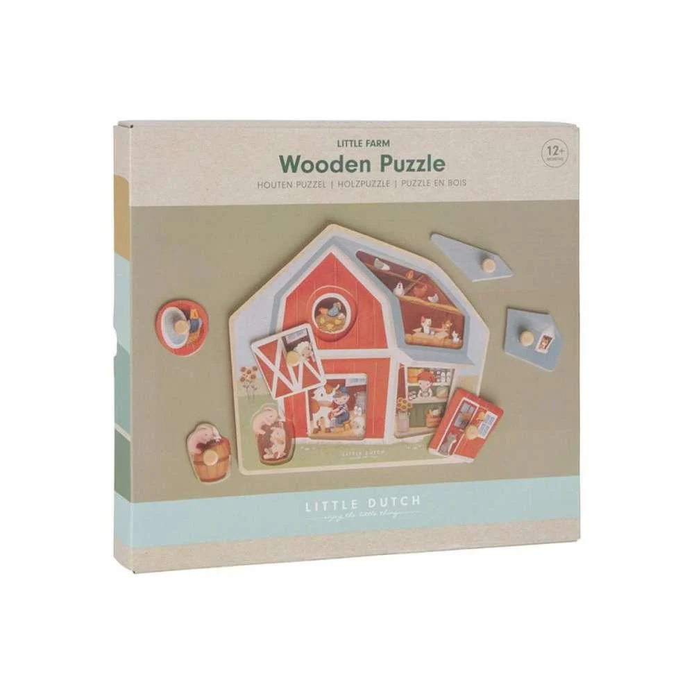 Puzzle de Encaixe em Madeira Little Dutch Little Farm 6 Peças - Image 2