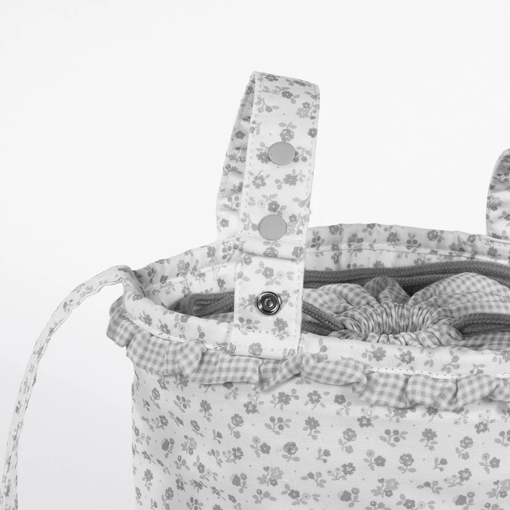 Mala Organizadora Bucket Pasito a Pasito Little Bloom Flowers Grey - Image 7