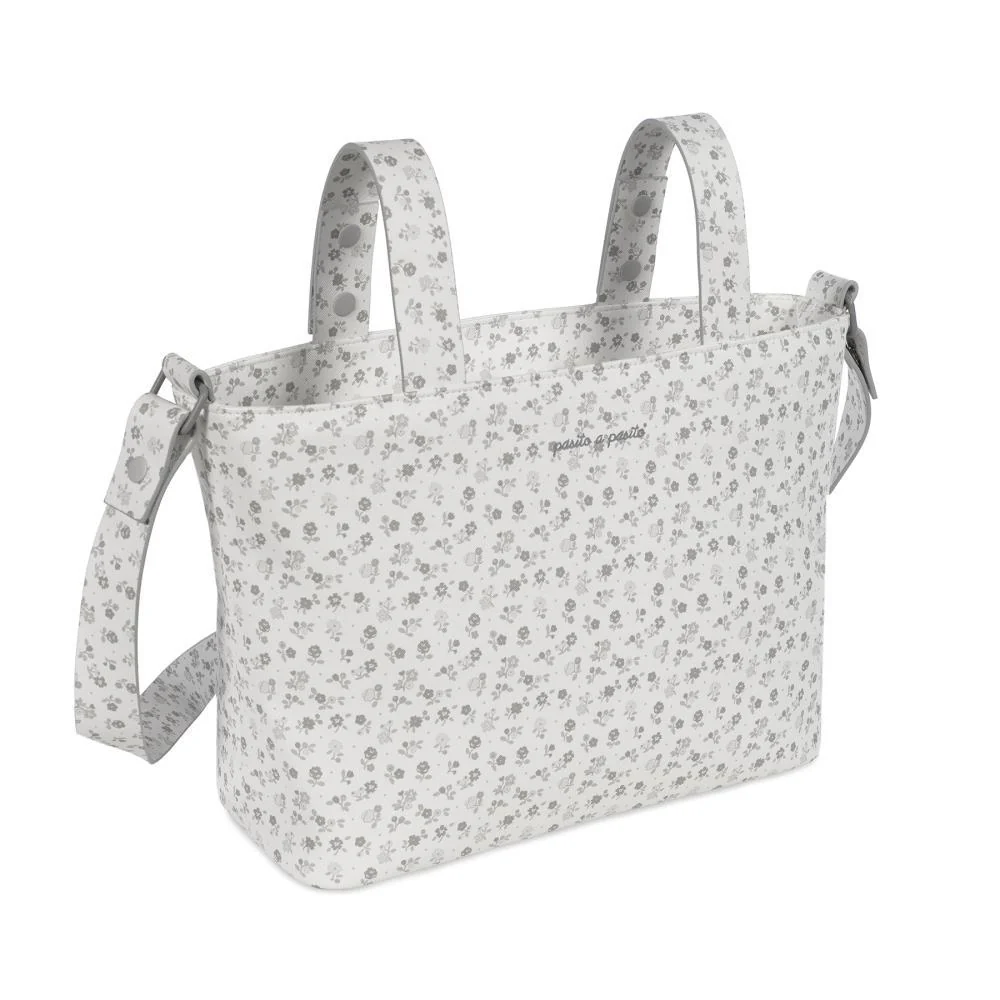 Mala Tiracolo Pasito a Pasito Little Bloom Flowers Grey