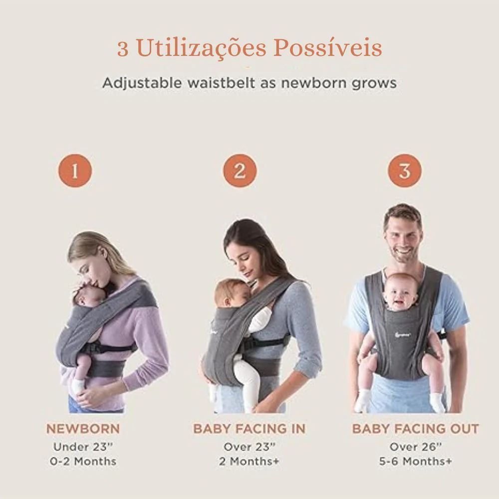 Marsúpio/Porta-Bebés Ergobaby Embrace Mesh Cream - Image 15