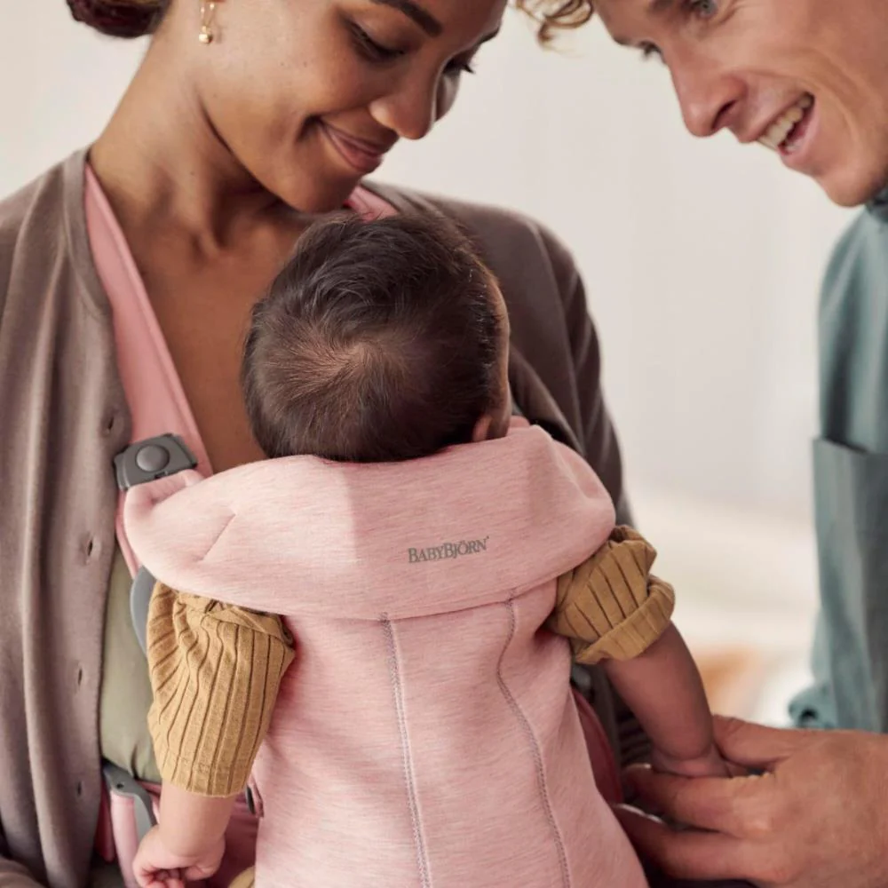 Marsúpio/Porta-Bebés BabyBjörn Mini 3D Jersey Light Pink - Image 4