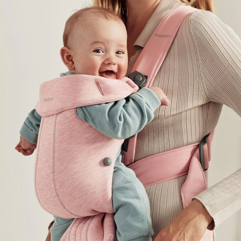 Marsúpio/Porta-Bebés BabyBjörn Mini 3D Jersey Light Pink - Image 8
