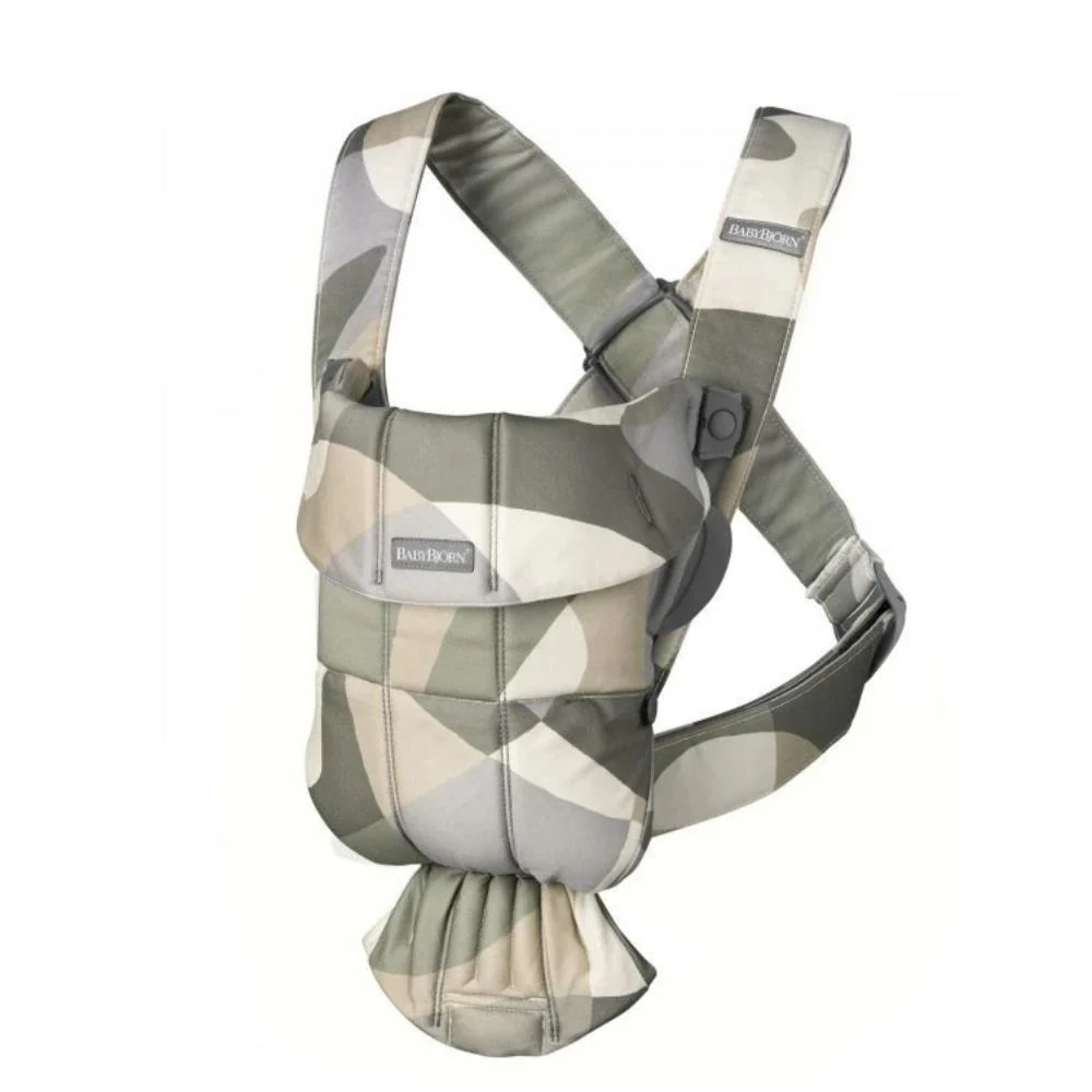 Marsúpio/Porta-Bebés BabyBjörn Mini Algodão Khaki/Green Print - Image 2