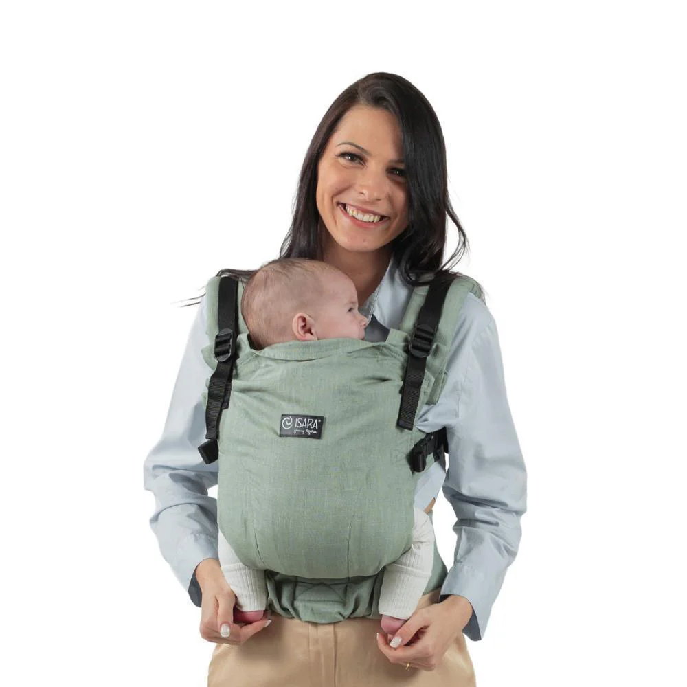 Marsúpio/Porta-Bebés Isara The One Linen Sage Green - Image 3