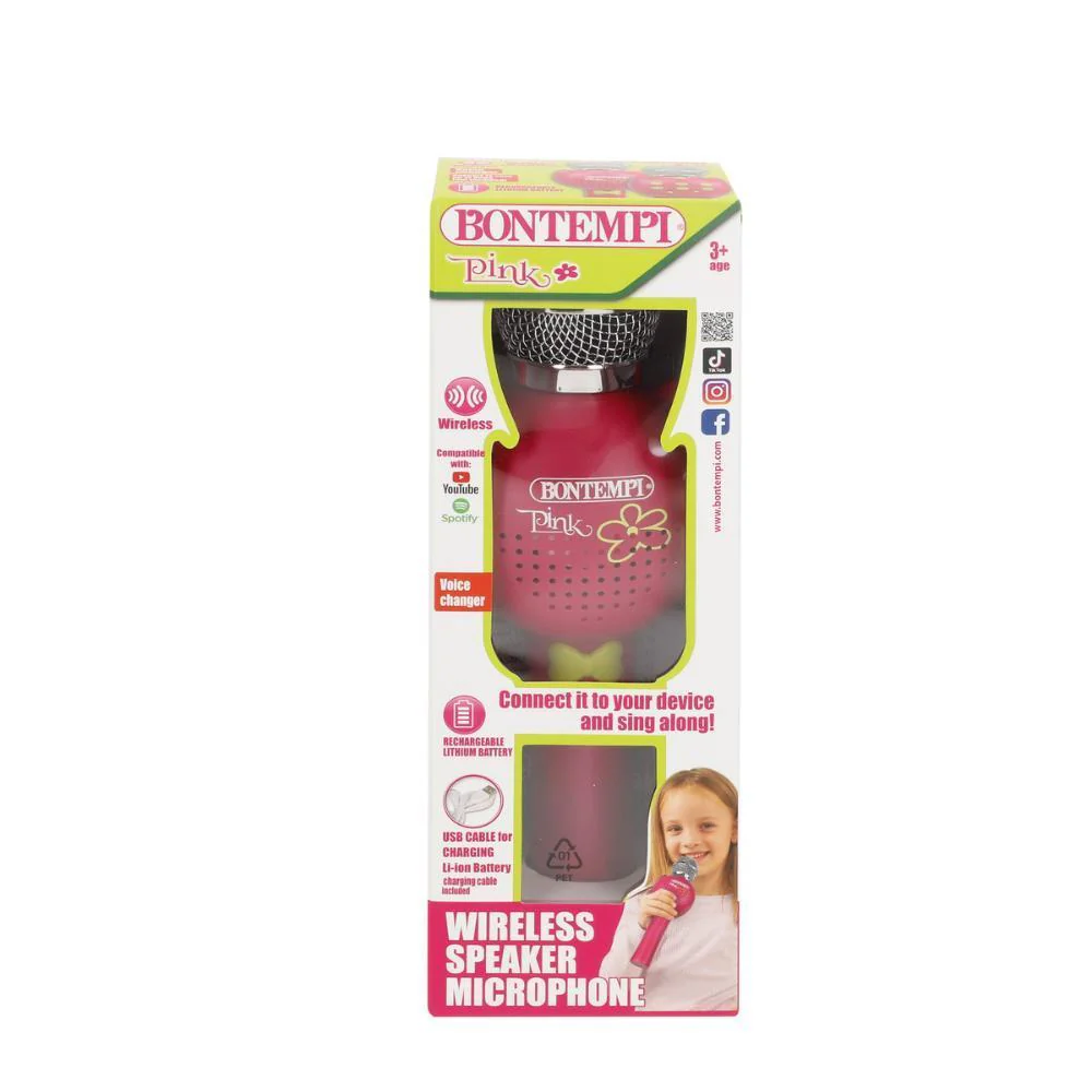 Microfone Karaoke Bontempi com Wireless Rosa - Image 2