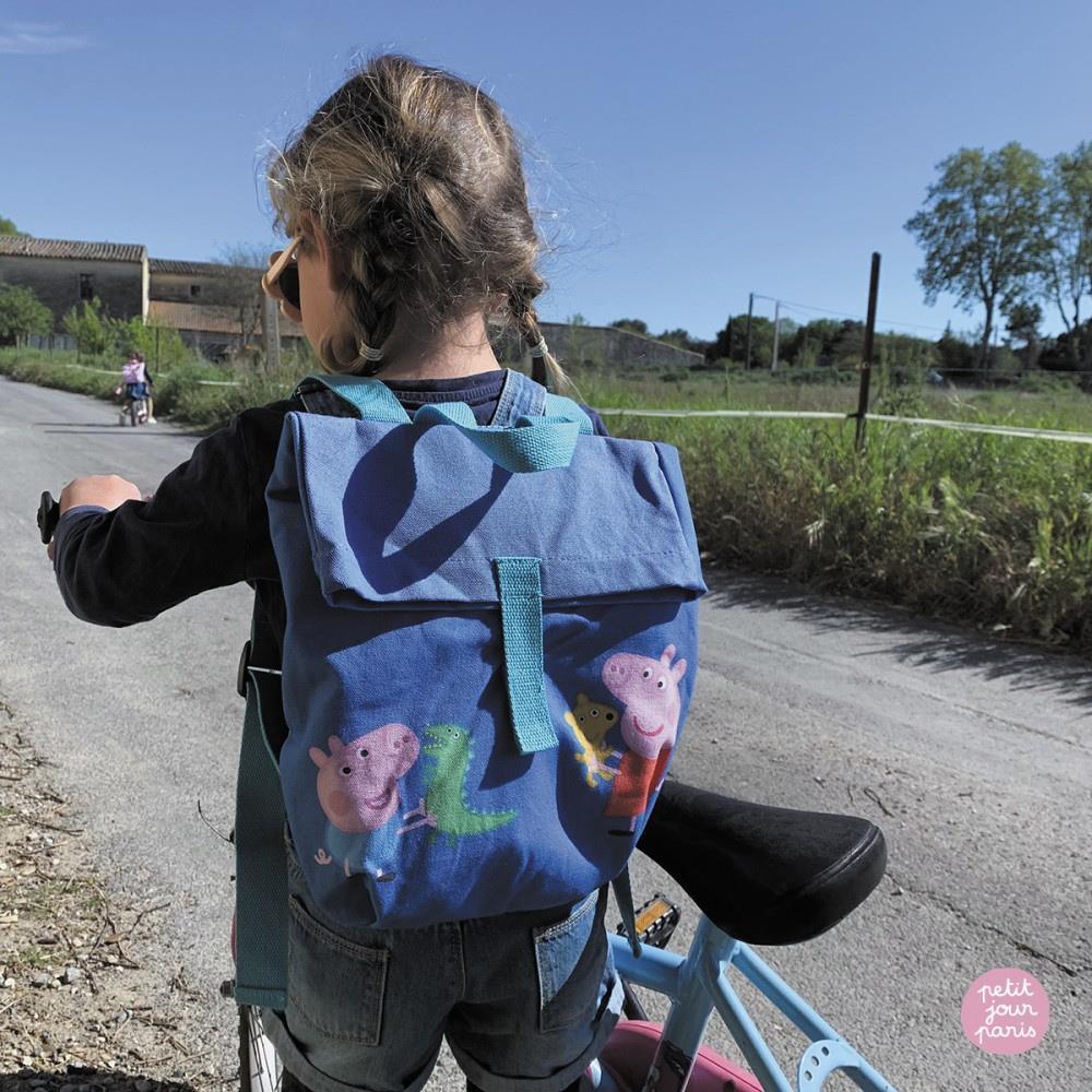 Mochila Roll Top Peppa Pig Azul 30x28cm - Image 4