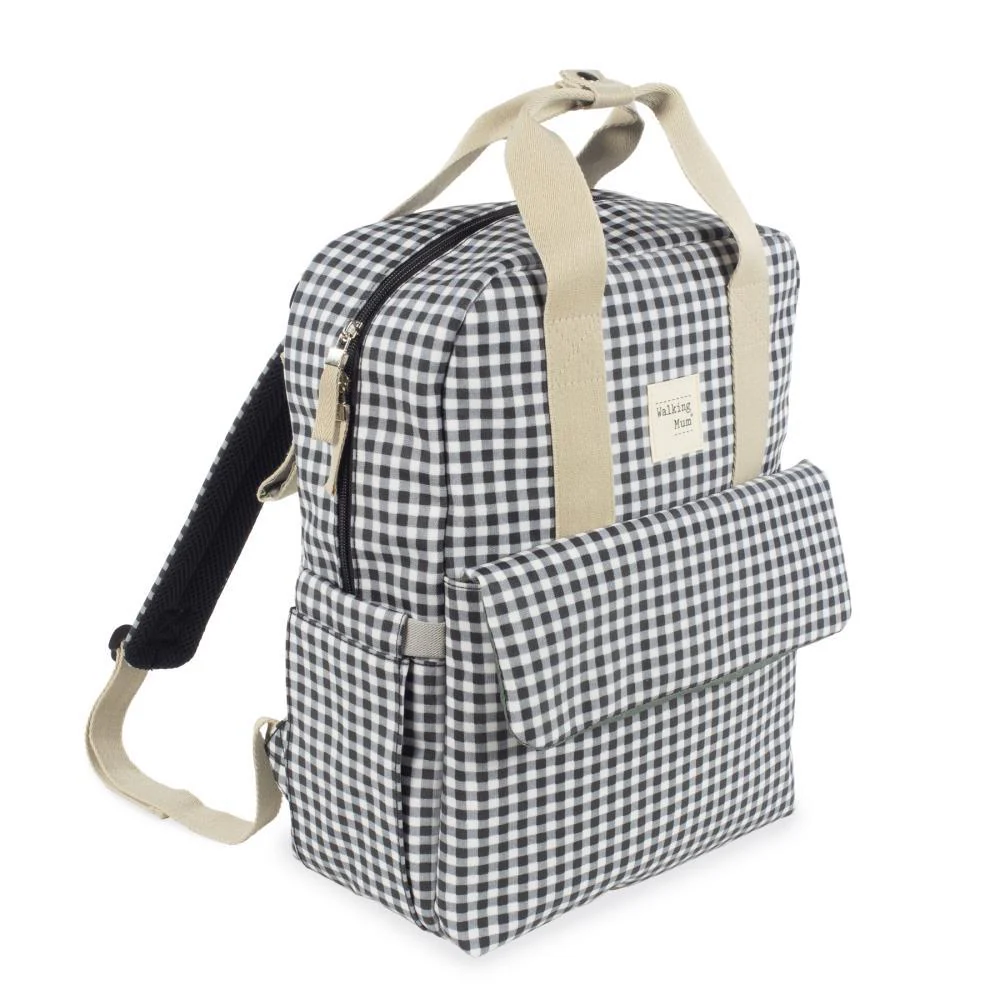 Mochila Walking Mum I Love Vichy Preto