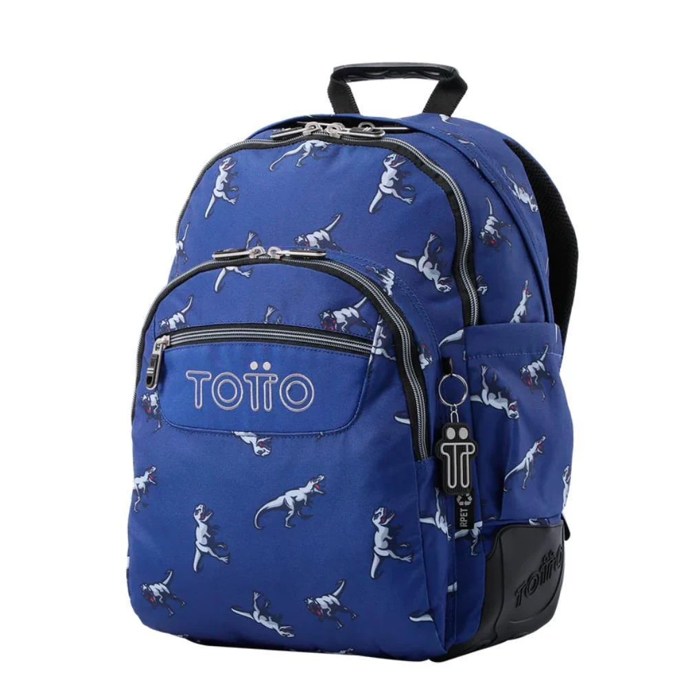 Mochila Média Totto Rayol Dinossauros Azul 44cm - Image 2