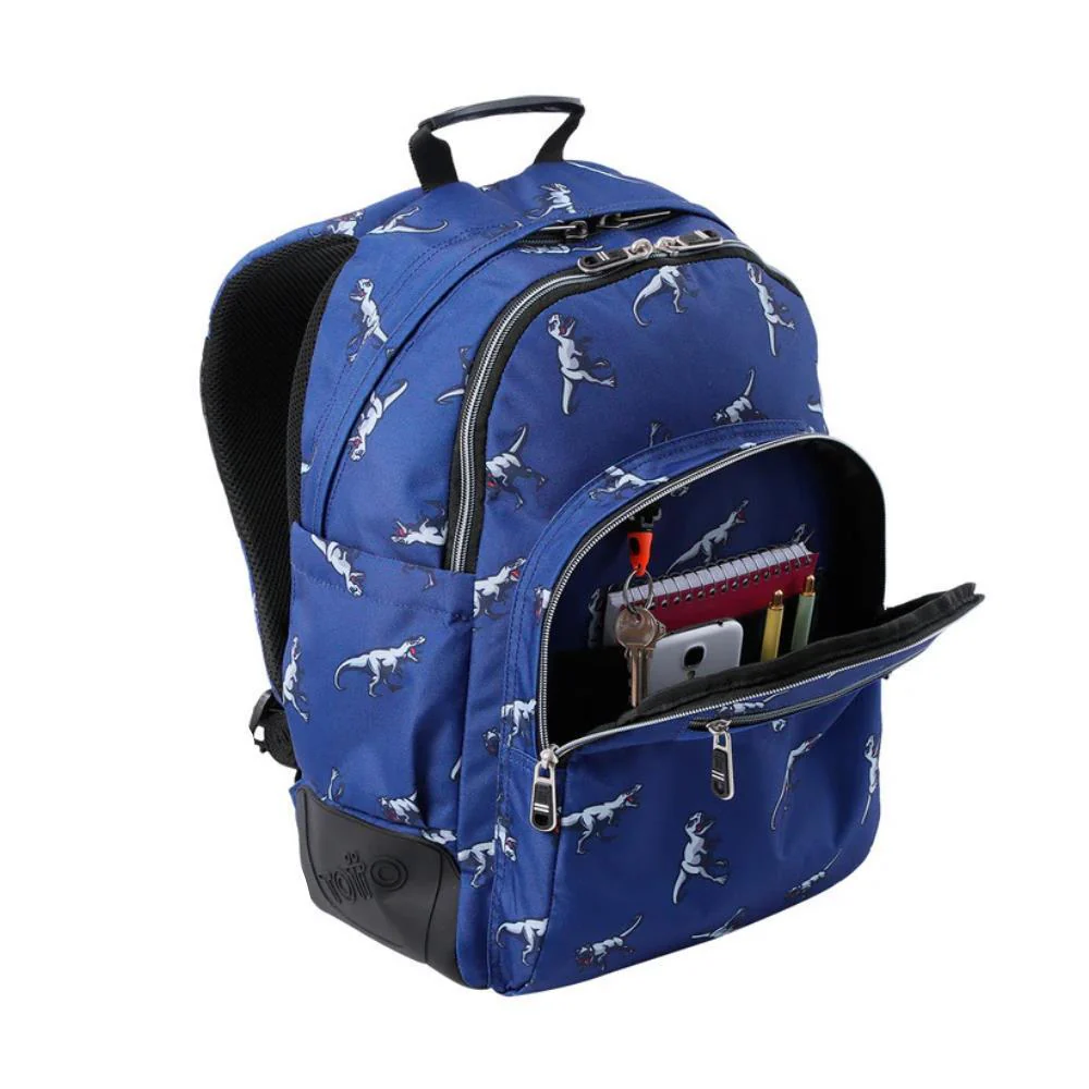 Mochila Média Totto Rayol Dinossauros Azul 44cm - Image 5