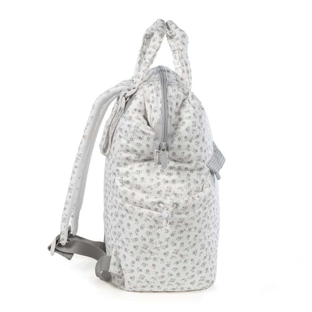 Mochila Pasito a Pasito Little Bloom Flowers Grey - Image 5