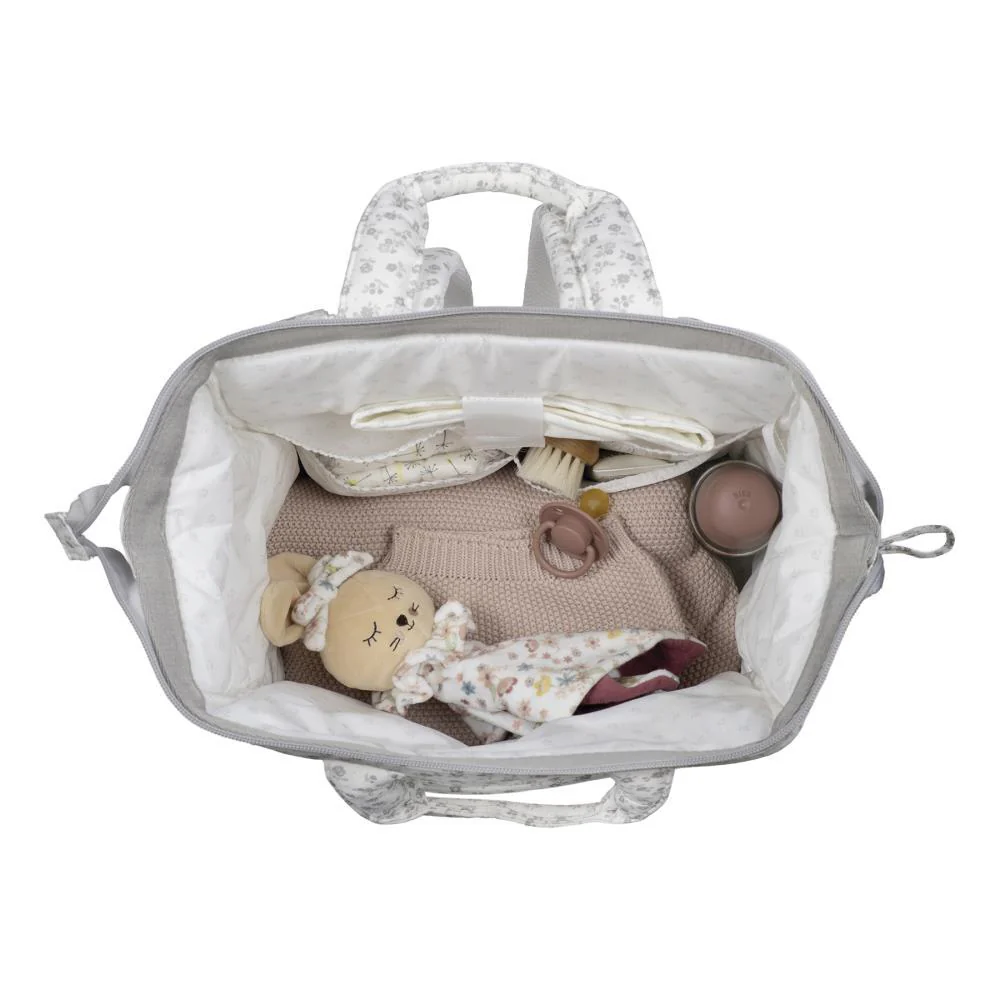 Mochila Pasito a Pasito Little Bloom Flowers Grey - Image 8