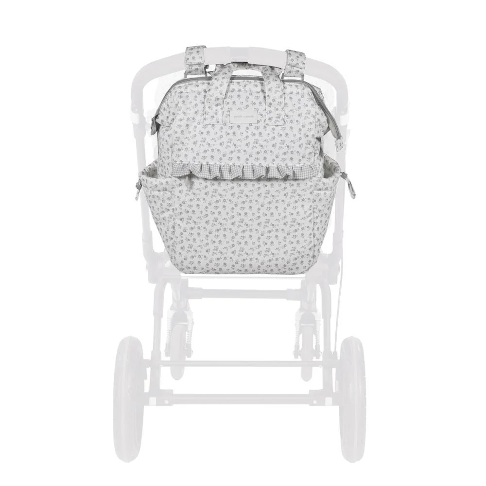 Mochila Pasito a Pasito Little Bloom Flowers Grey - Image 9
