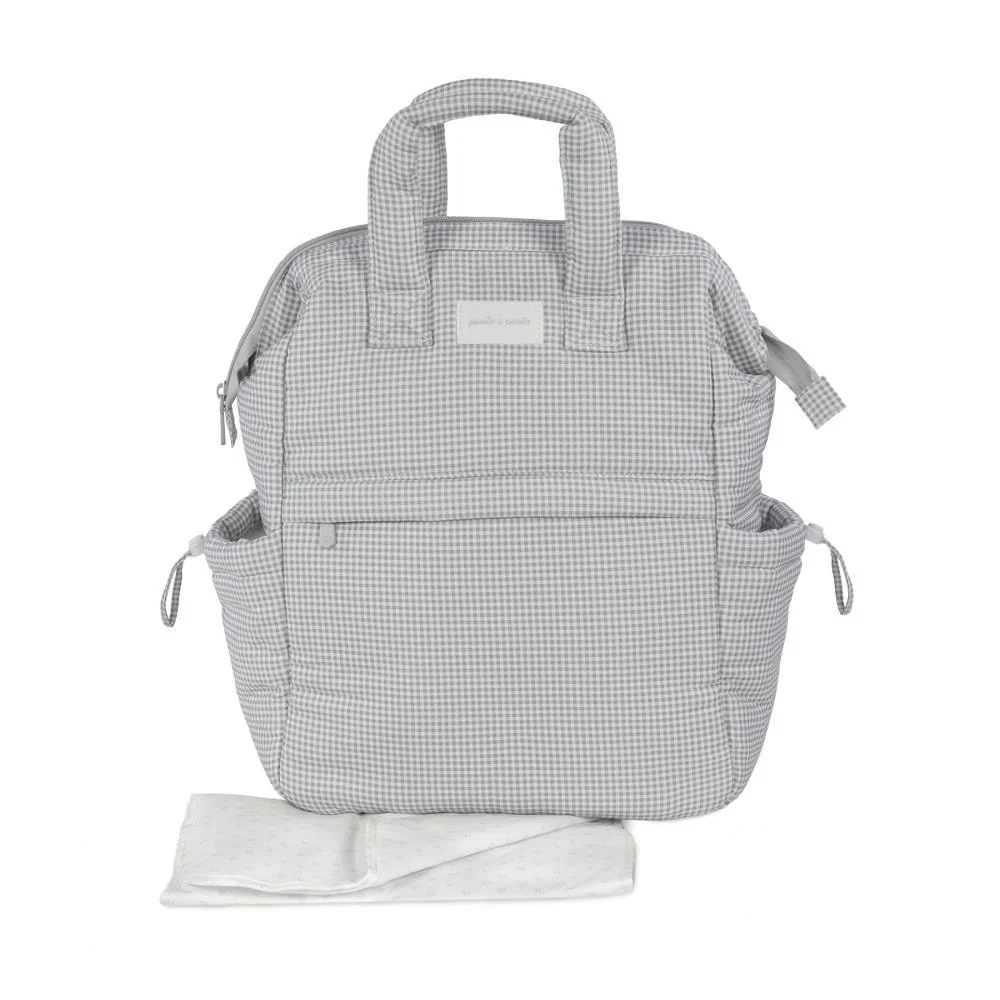 Mochila Pasito a Pasito Little Bloom Vichy Grey - Image 3