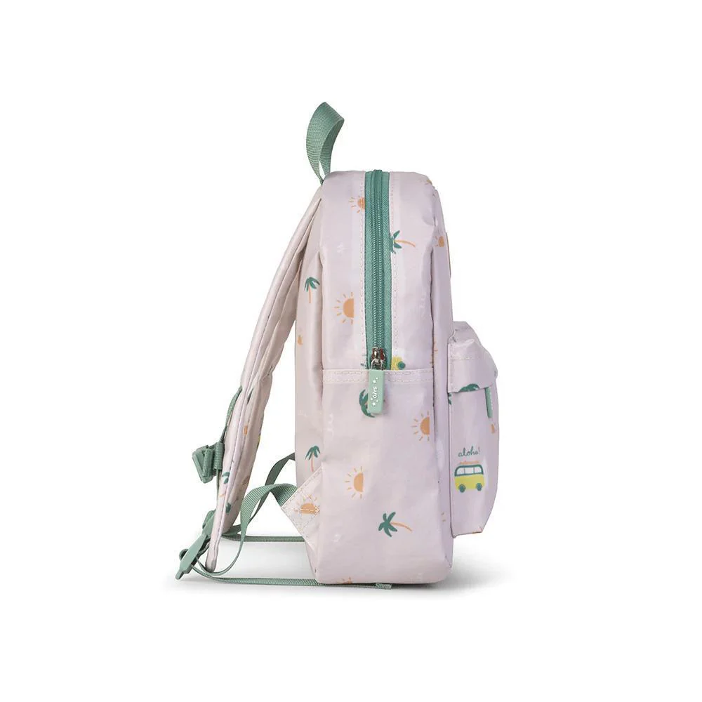 Mochila Pequena com Bolso Saro Aloha Bege 29cm - Image 3