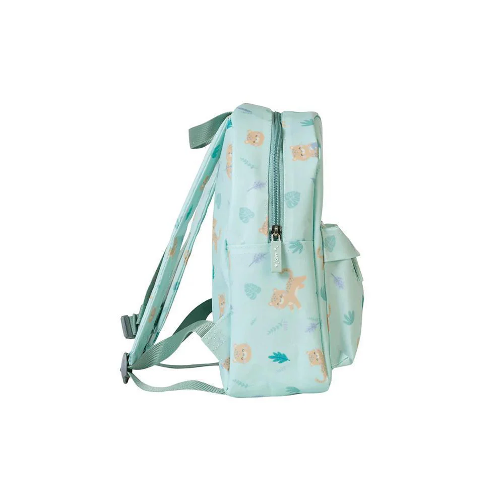 Mochila Pequena com Bolso Saro Cheetahs Hortelã 29cm - Image 3