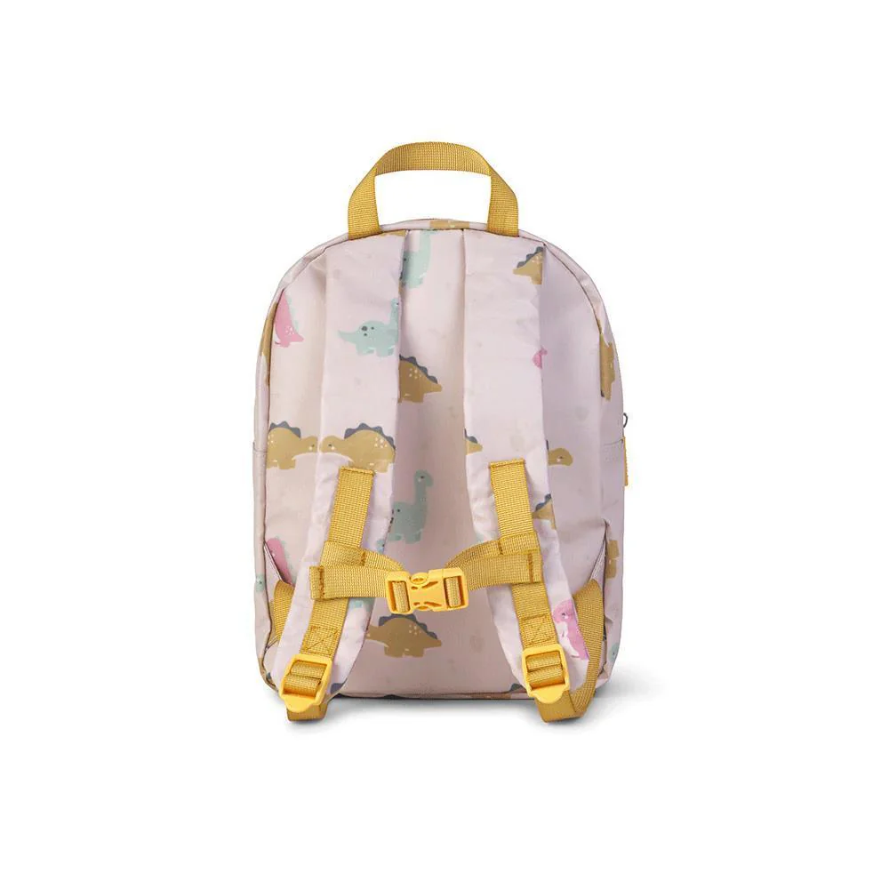 Mochila Pequena com Bolso Saro Happy Dinos Mostarda 29cm - Image 2