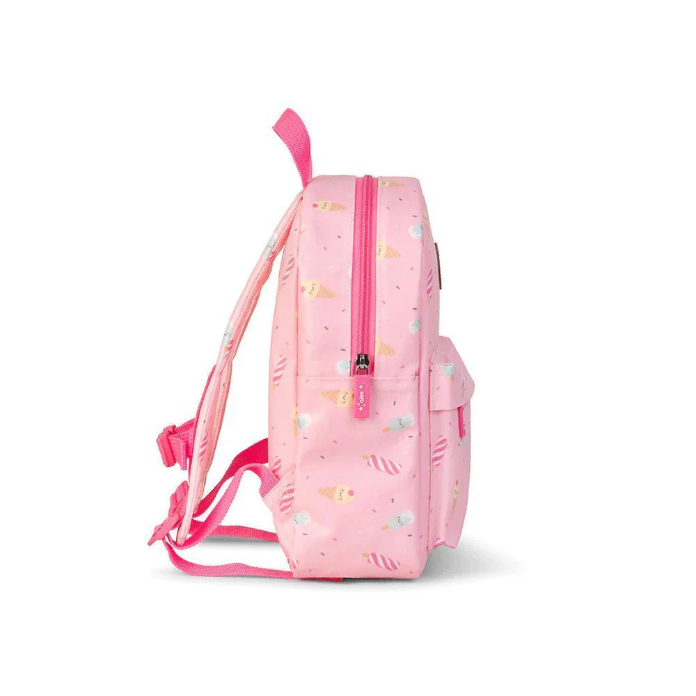 Mochila Pequena com Bolso Saro Ice Cream Rosa 29cm - Image 3